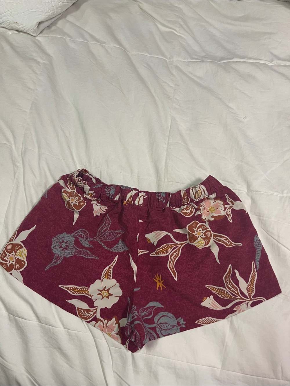Patagonia Women's Floral Athletic Shorts in Deep Berry - Picture 4 of 6